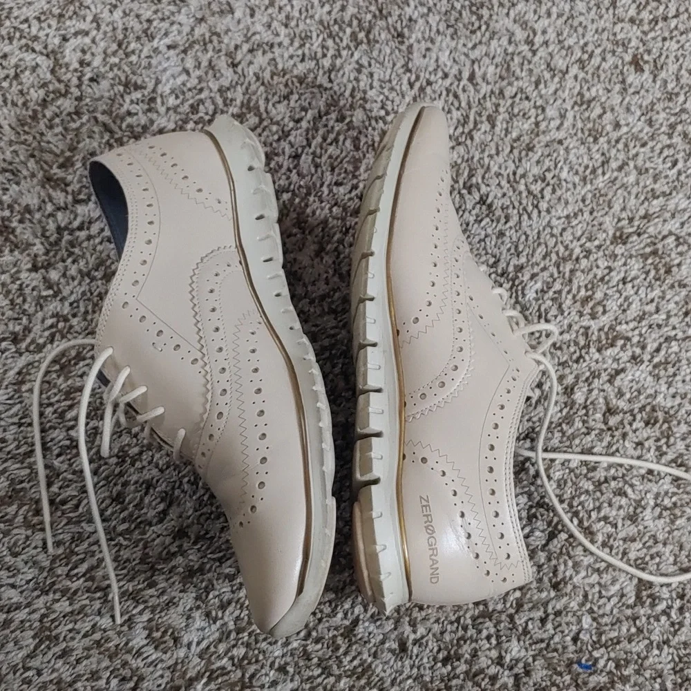 Cole Haan Zerogrand Wingtip Oxford Men's  Beige Shoes Size 8.5